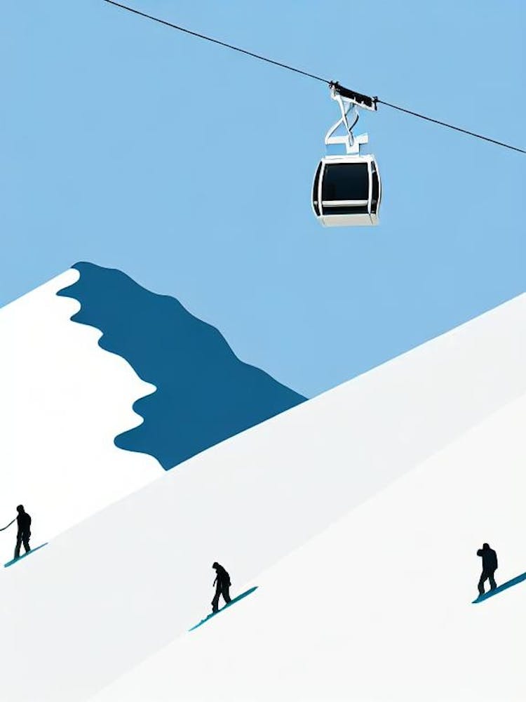Jackson Hole, Usa Minimal Skiing Poster