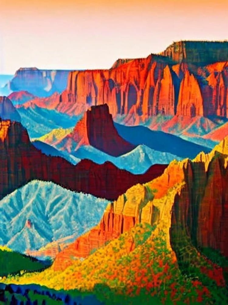 Zion National Park 1 United States Of America Abstract Colourful