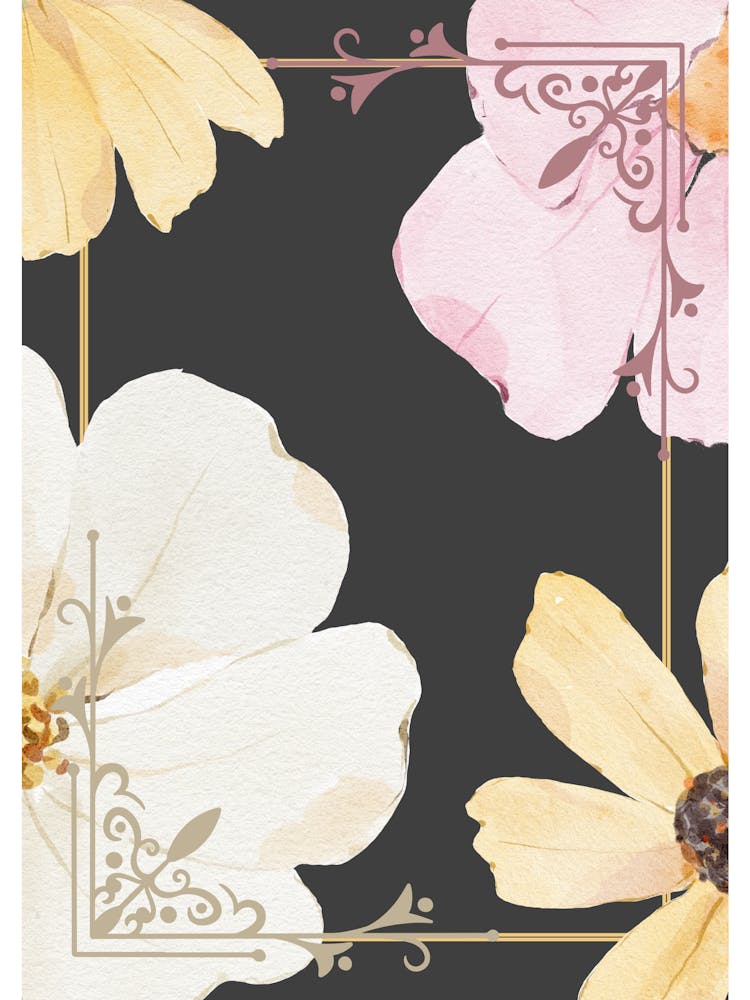 Flowers on Dark Grey Background