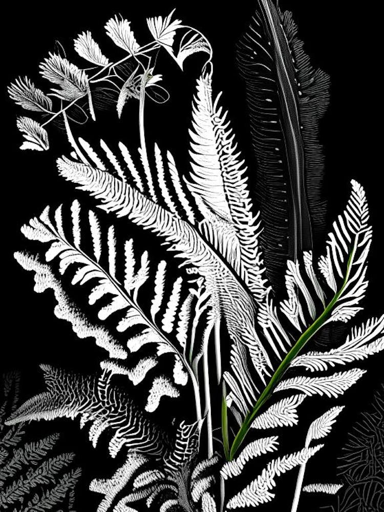 Forked Spleenwort Linocut