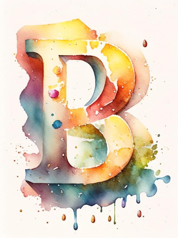 B  Letter, Alphabet Storybook Watercolour 1