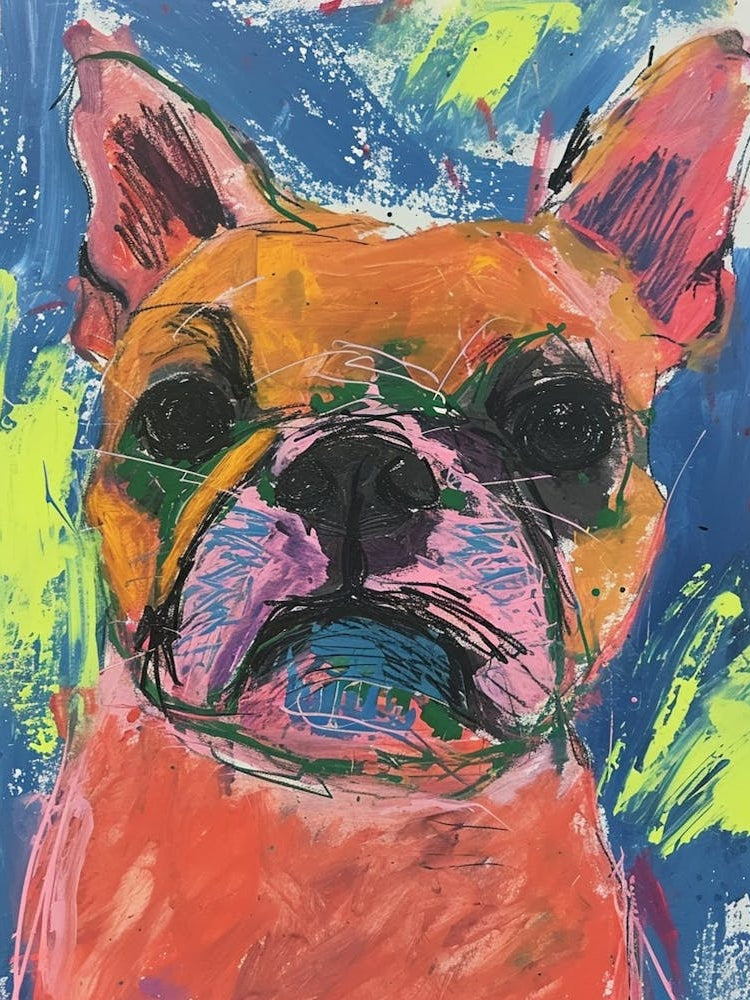 British Bulldog Acrylic Painting 1