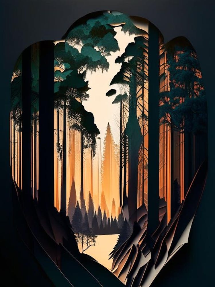 Muir Woods National Park United States Of America Cut Out Paper