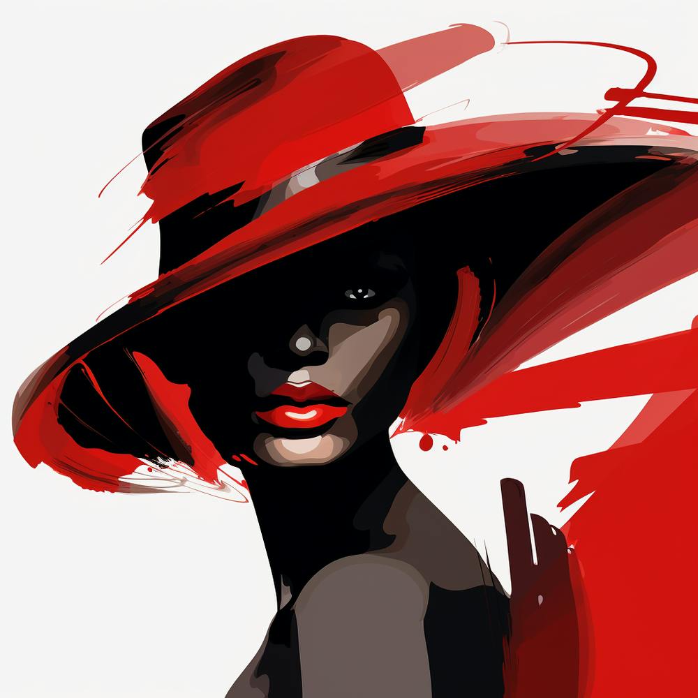 Black Woman In Red Hat 3