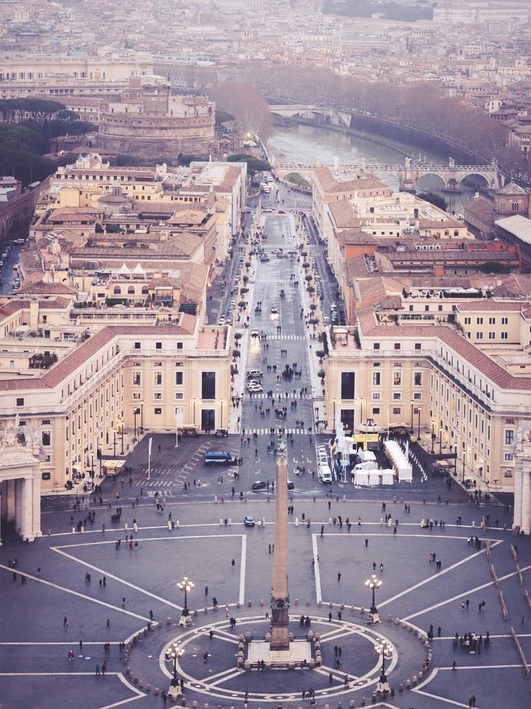 The Piazza Saint Peters Square From Above Rome Italy