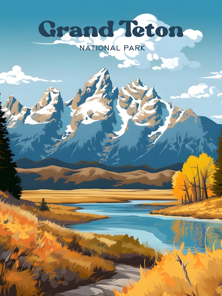 Grand Teton National Park Wyoming Nature Travel Art