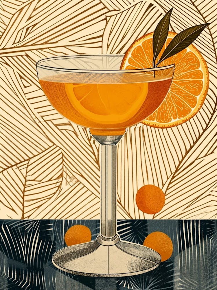 Art Deco Cocktail In A Martini Glass 2