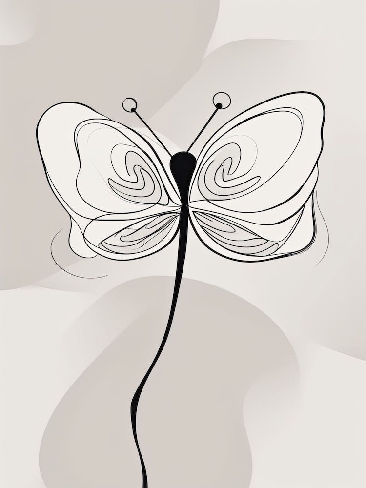 Butterfly Line Art Abstract 6