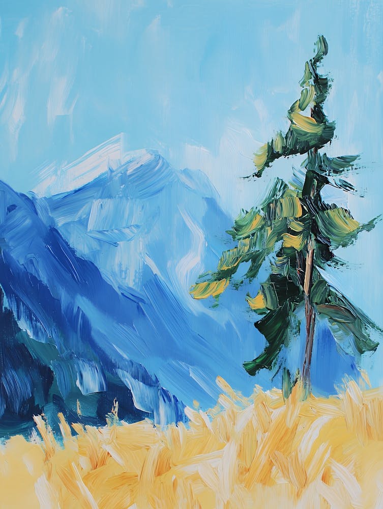 Pine Tree In The Mountains