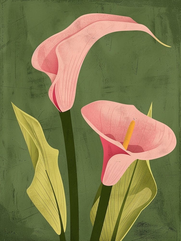 Pink & Green Calla Lily 1