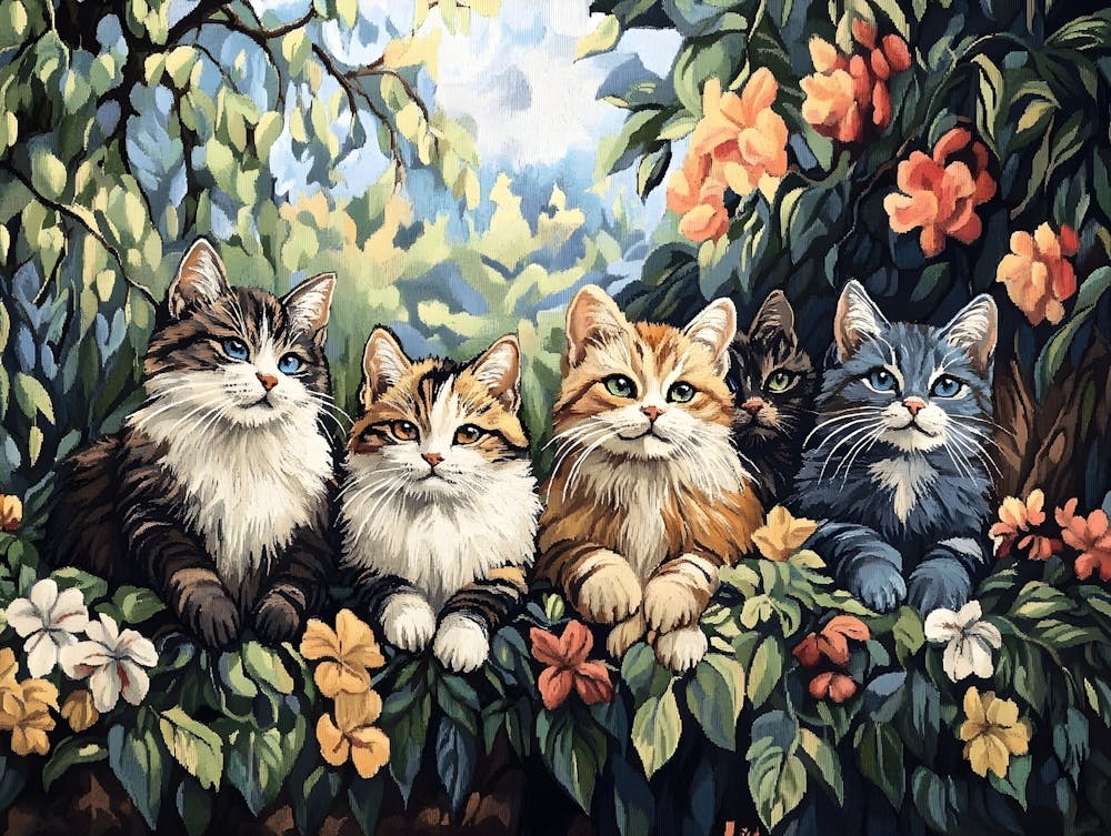 Cats In The Countryside Tapestry 2