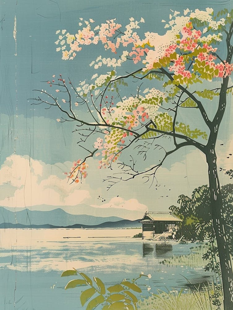 Ise Japan 2 Retro Illustration