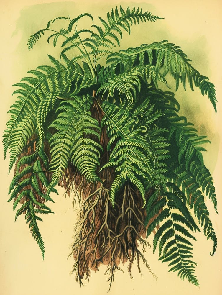 Vintage Illustration Upside Down Fern 3
