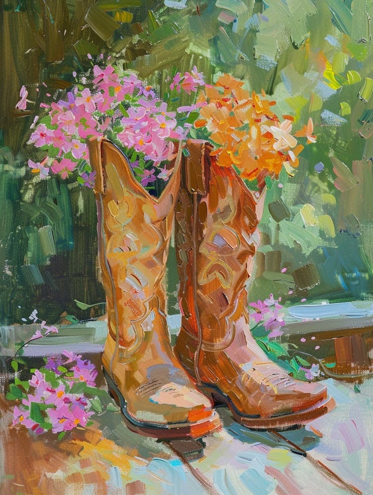 Cowboy Boots And Wildflowers Woodland Phlox