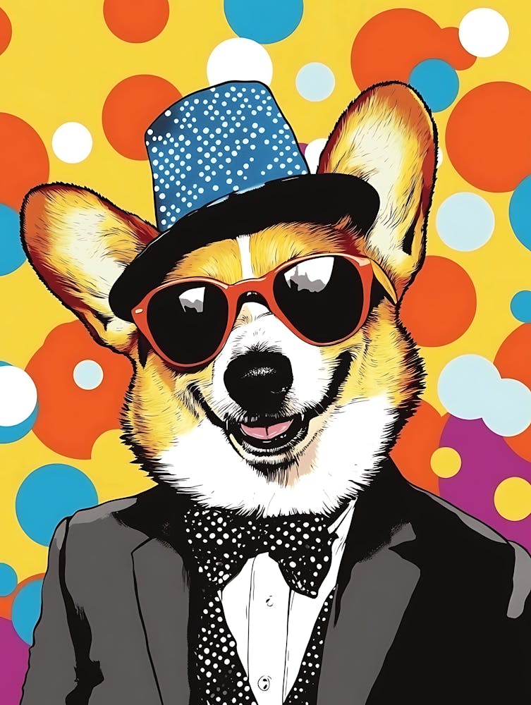 Super coole Corgi Illustration Pop 19