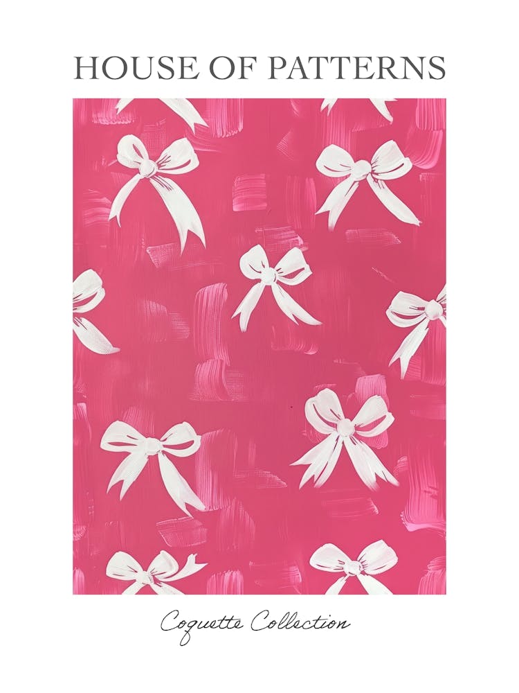 Pink And White Bows 2 Pattern Poster