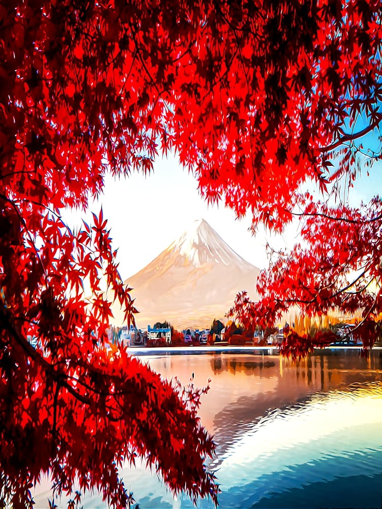 Mount Fuji Autumn, Kawaguchiko Lake, Japan