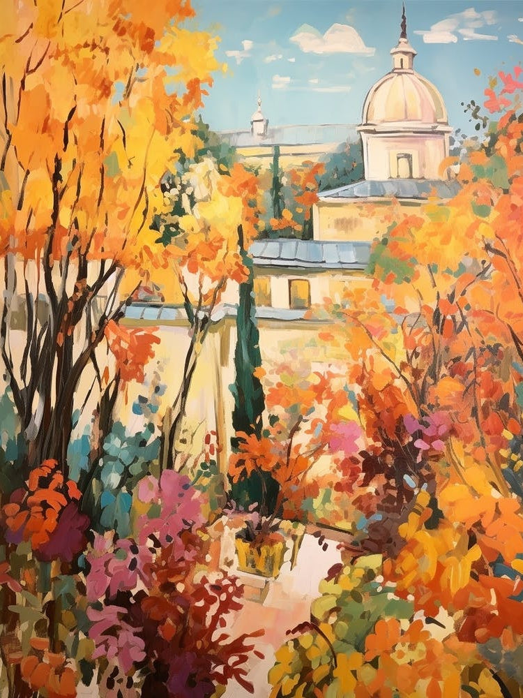 Autumn Gardens Painting Giardini Botanici Villa Taranto Italy 2