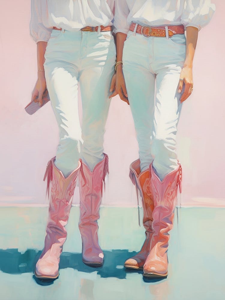 Two Girls In Pink Cowgirl Boots, Western Aesthetic, Preppy Aesthetic, Trendy