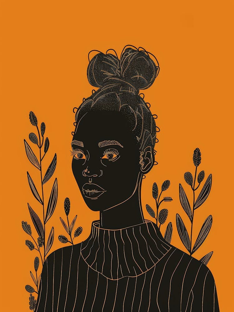 Black Girl With A Bun 1