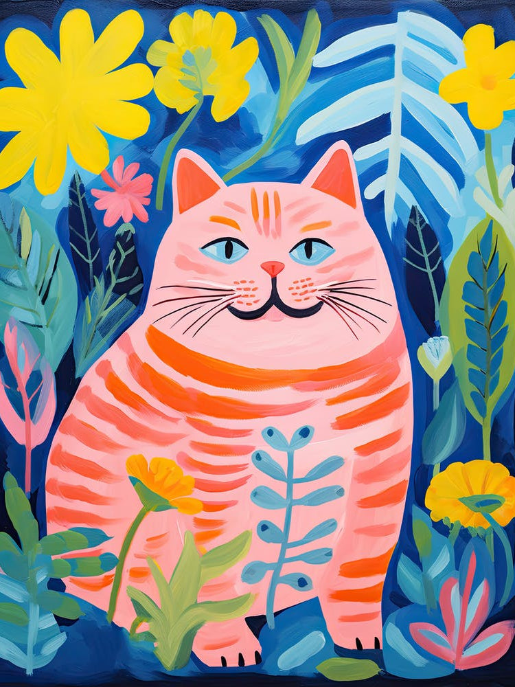 Fat Cat In The Garden, Matisse Inspired