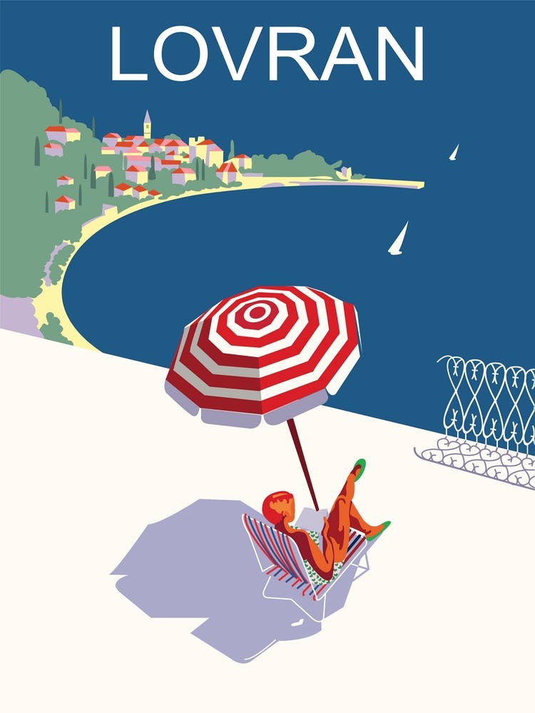 Lovran, Croatia, Sunbathing Woman on the Coast