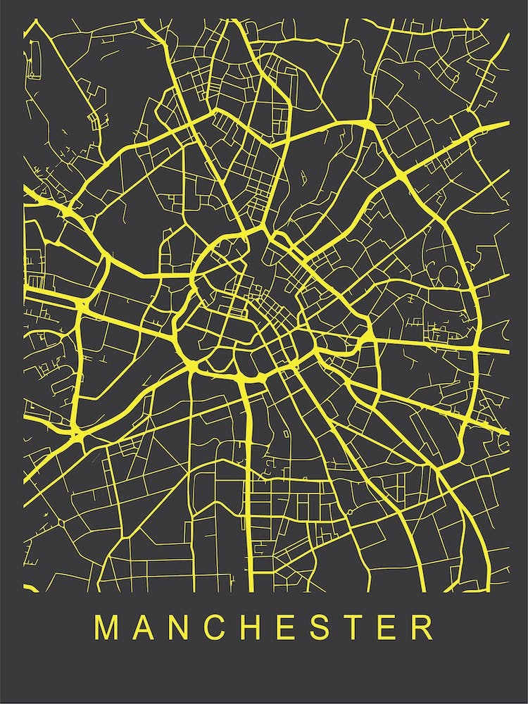 Manchester Map Neon