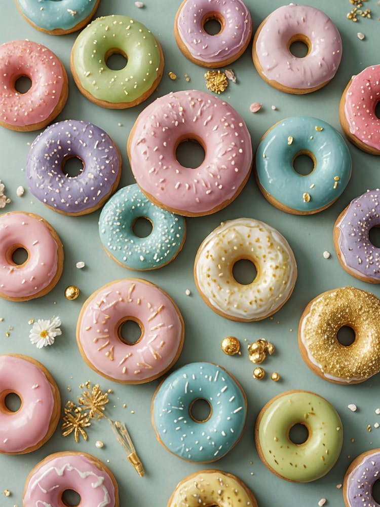 Bunte Pastell-Donuts