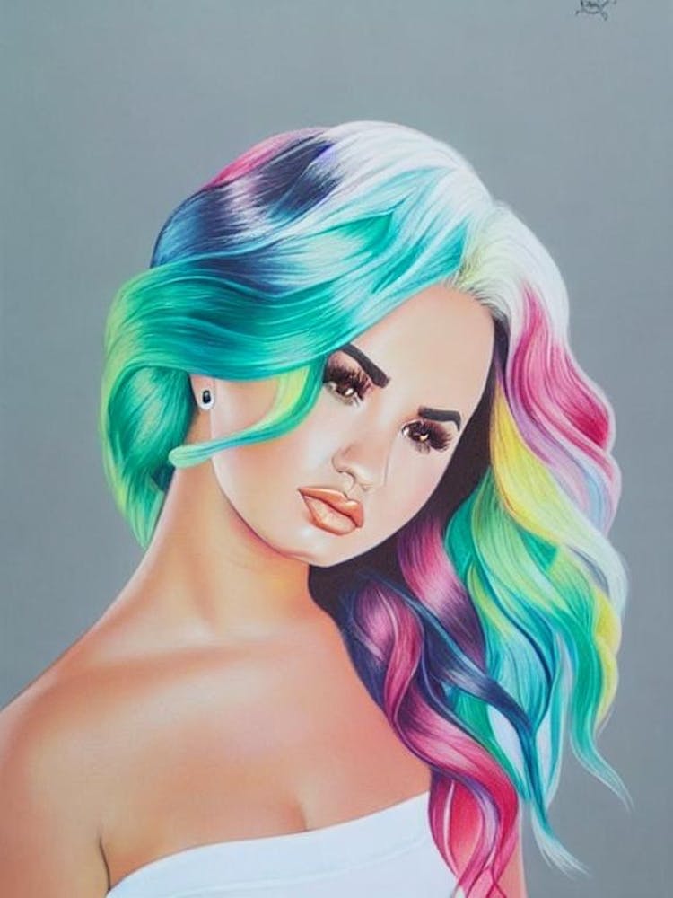 Demi Lovato Farbenfrohe Illustration