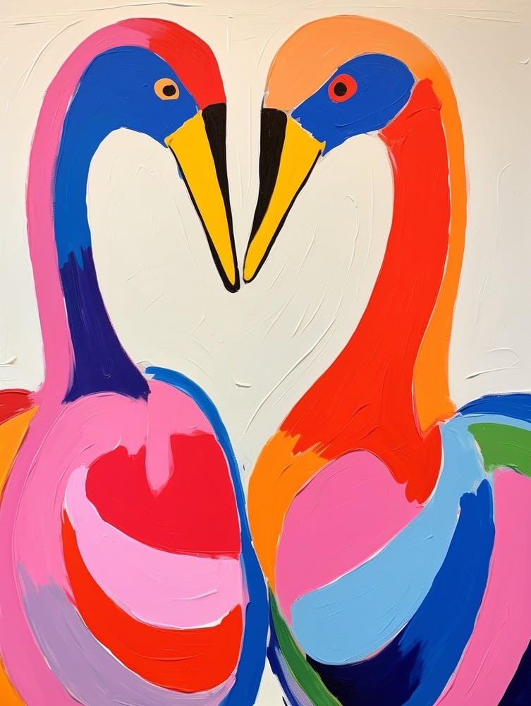 Colourful Kids Animal Art Swan