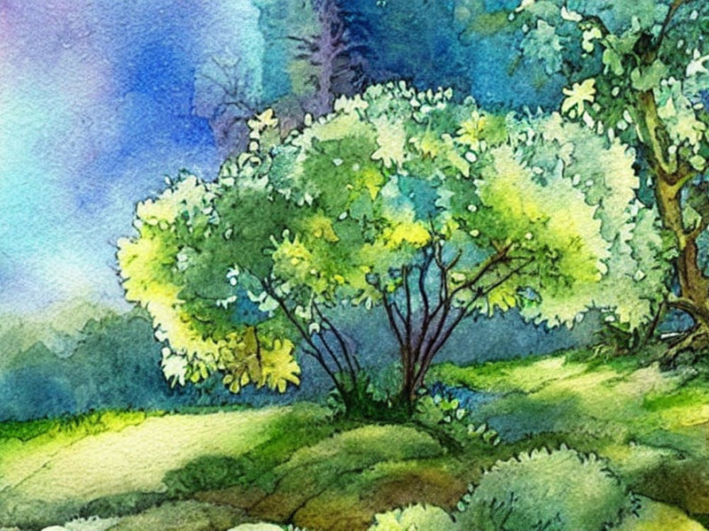 Watercolor Of Trees 1