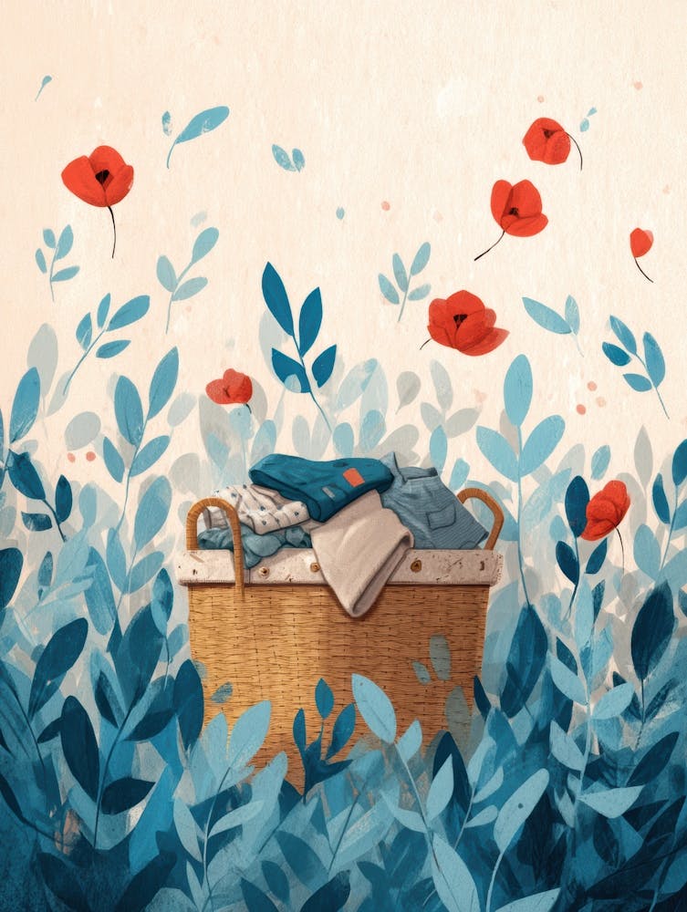 Poppies In A Basket