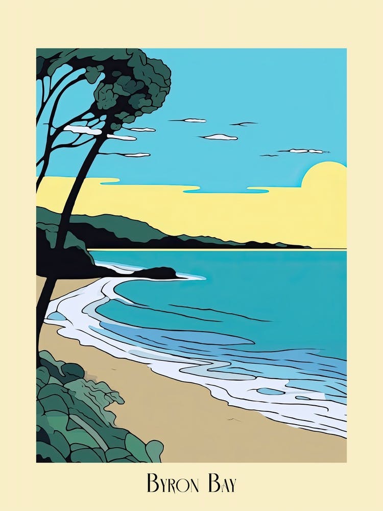 Poster Of Minimal Design Style Of Byron Bay, Australia 6
