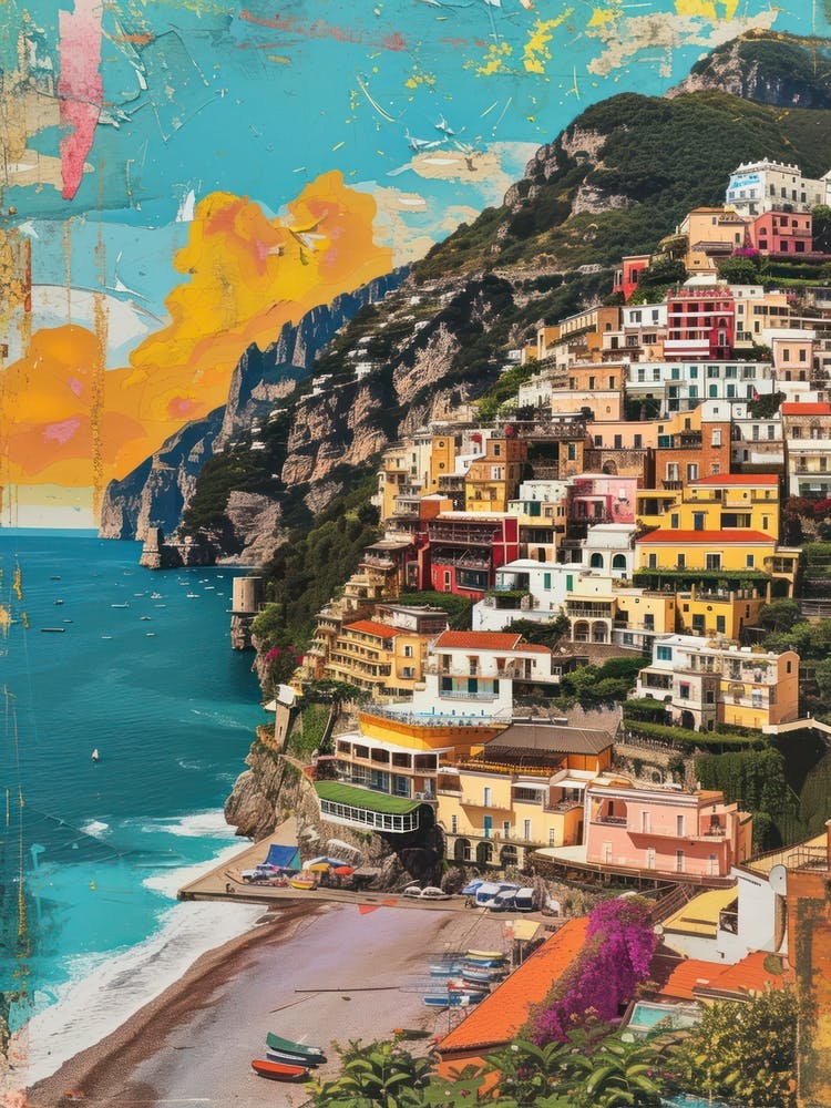 Positano   Retro Collage Style 3
