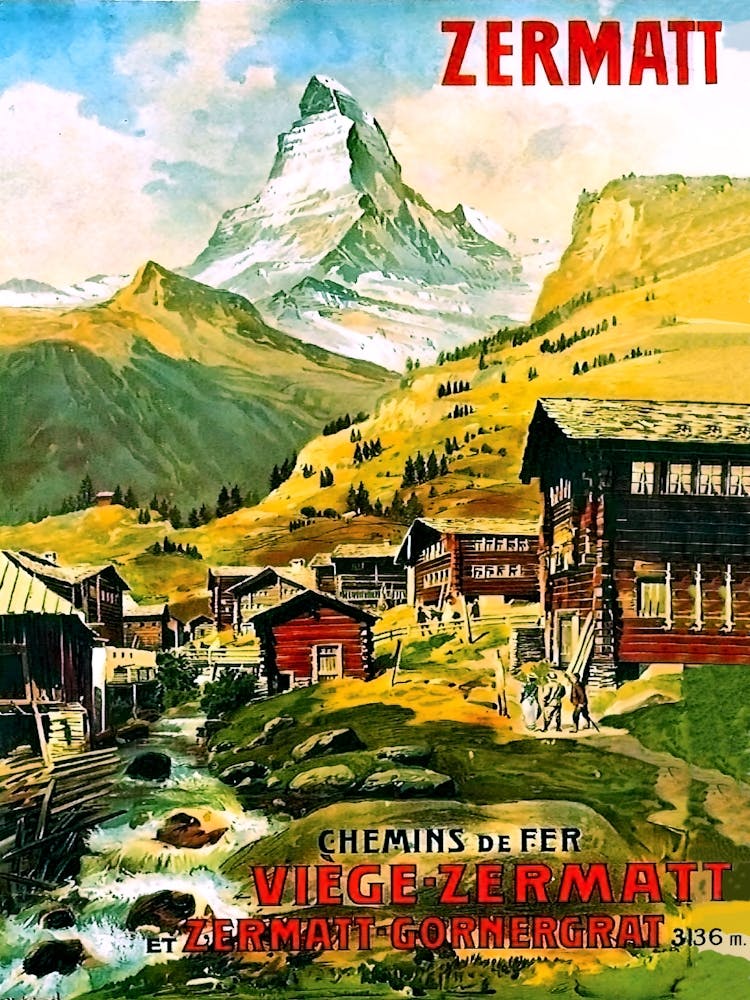Das Dorf unter Zermatt, Schweiz