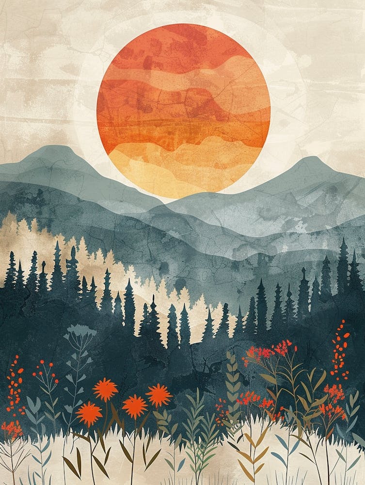 A Beautiful Boho Vector Art Illustration Wall Art 23