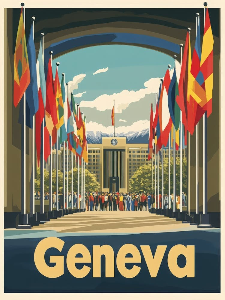 Aihrgdesign A 1970s Inspired Travel Poster For Geneva