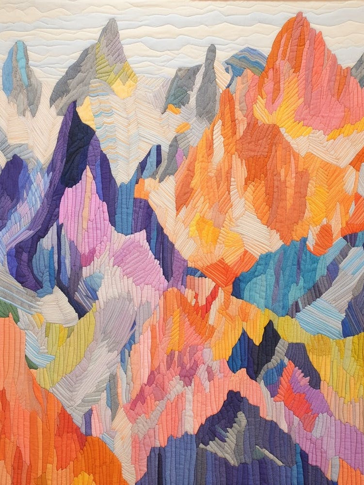 Zugspitze Germany 2 Colourful Mountain Illustration