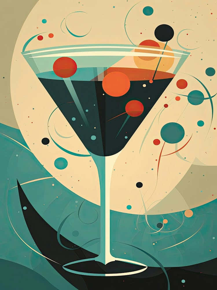 Martini Cocktail Mid Century Modern 3