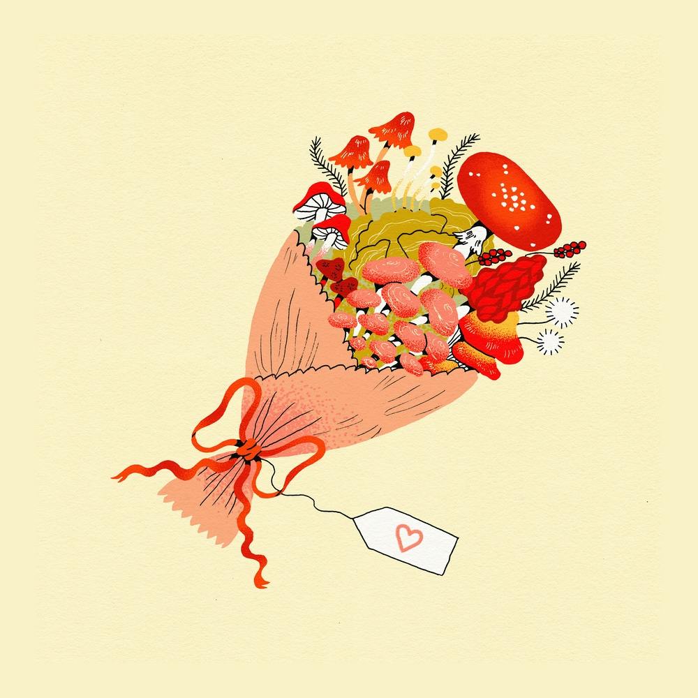 Mushroom Bouquet Square