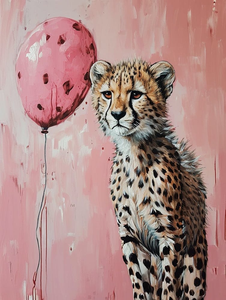 Cute Cheetah 2 With Balloon