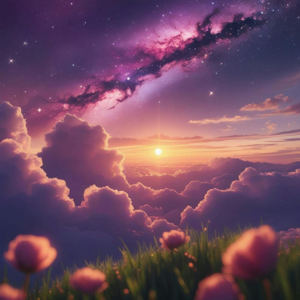 Pink Flowers In The Sky 1