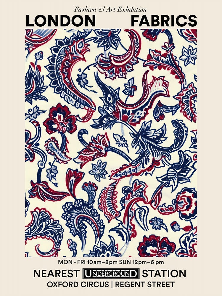 Poster Clover Chic London Fabrics Floral Pattern 2