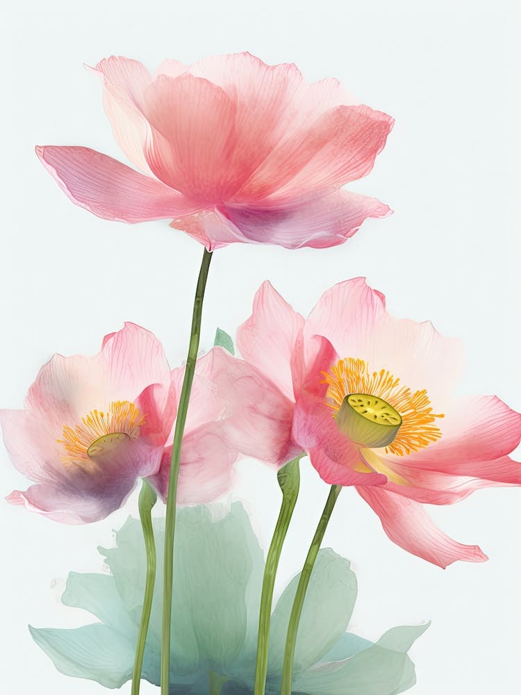 Lotus Flowers Acrylic Painting In Pastel Colours 5