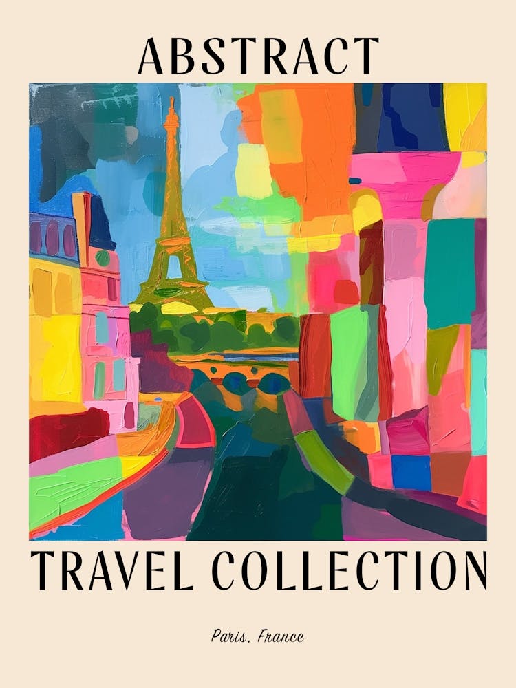 Affiche Collection Voyage Abstraite Paris France 4
