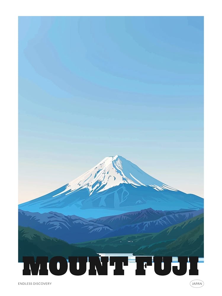 Mount Fuji Japan 5 Colourful Travel Poster