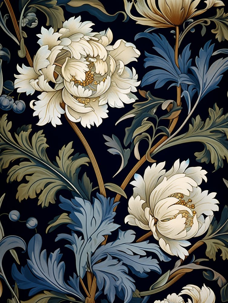 Peonies On A Black Background
