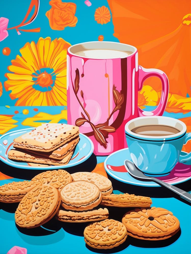 Tea & Biscuits Cartoon Style 1