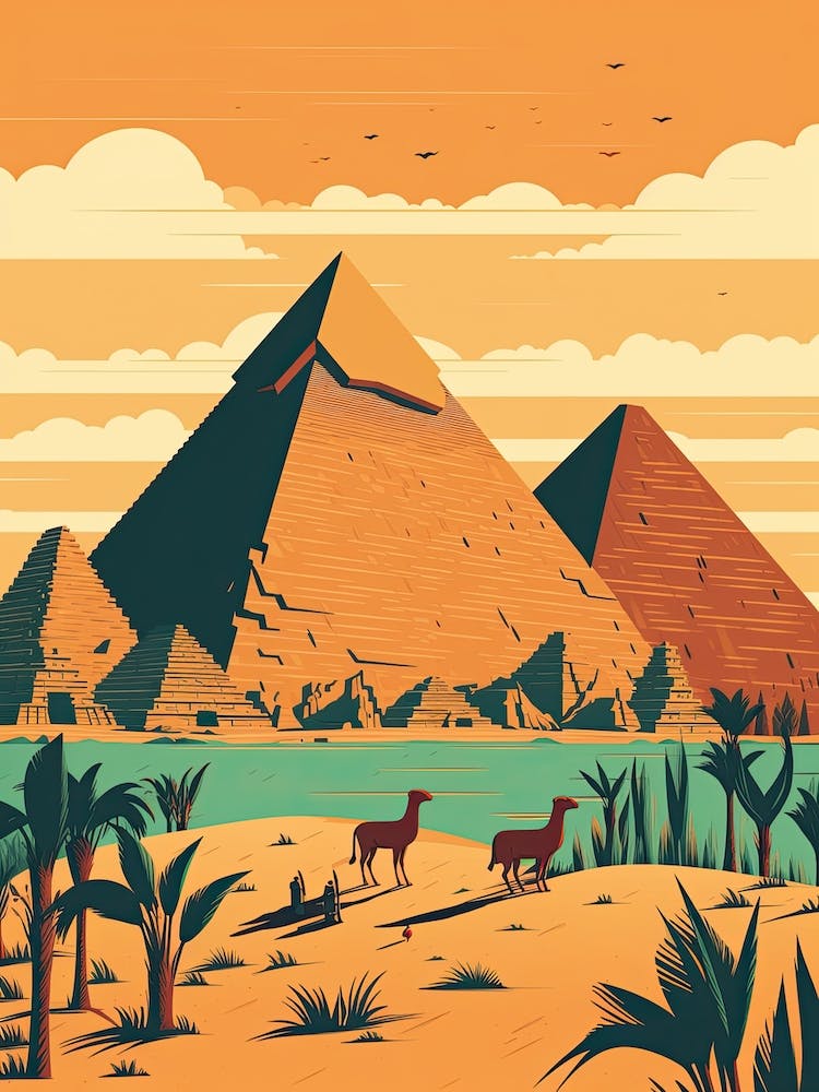 Giza Egypt Illustration 4