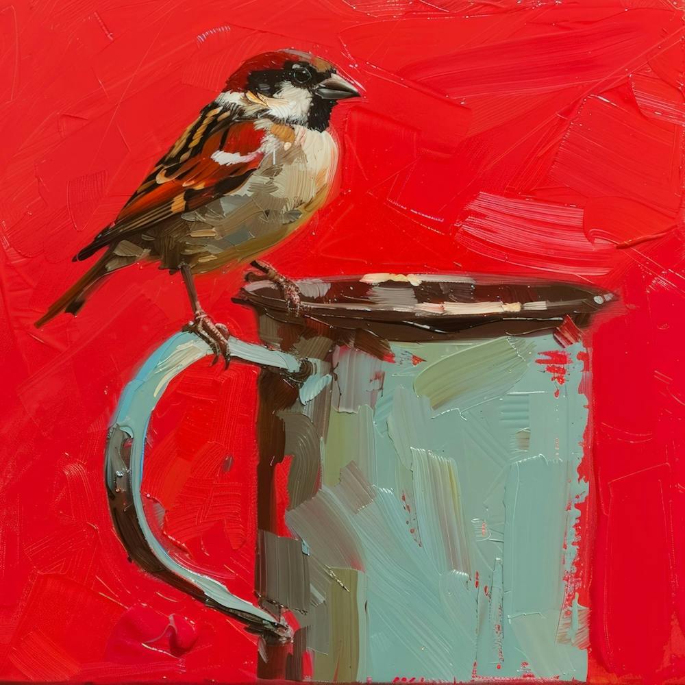 Sparrow In A Mug 7